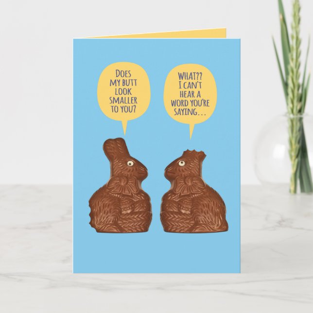 Carte Chocolat amusant Bunnies de Pâques (Devant)