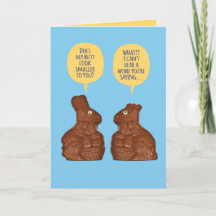 Carte Chocolat amusant Bunnies de Pâques
