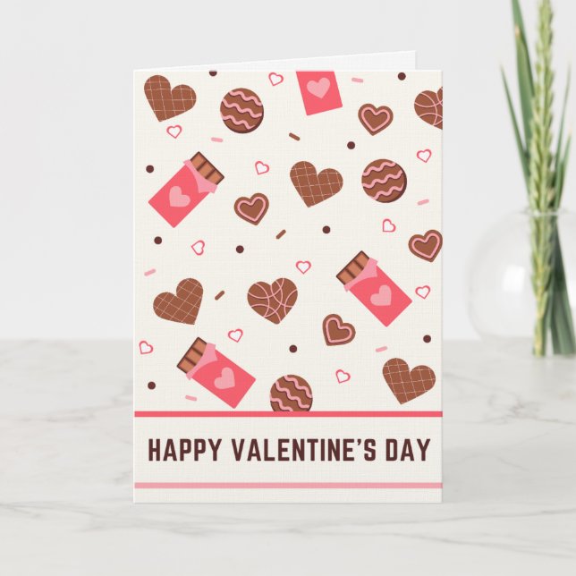 Carte Chocolat & Biscuits Bonne Saint-Valentin (Devant)