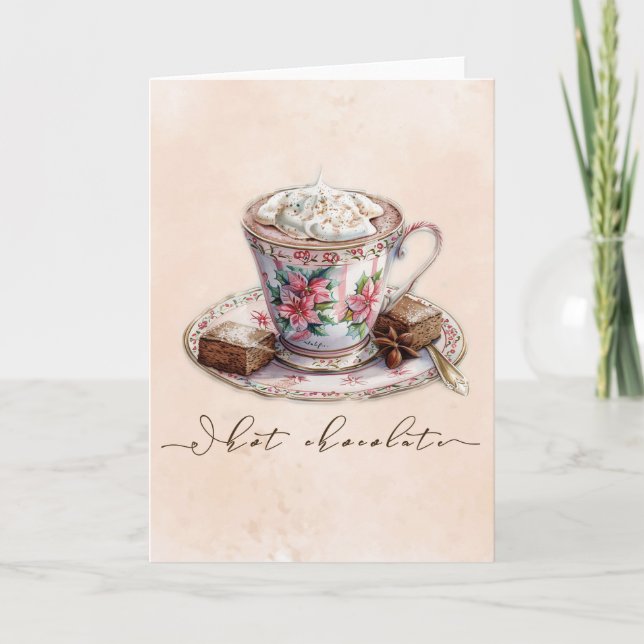 Carte Chocolat chaud aquarelle (Devant)