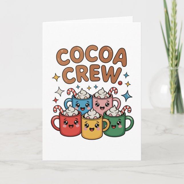 Carte Chocolat Chaud Cocoa Crew Kawaii Noël Xmas (Devant)