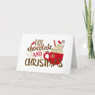 Carte Chocolat Chaud & Paillettes de Fêtes de Noël