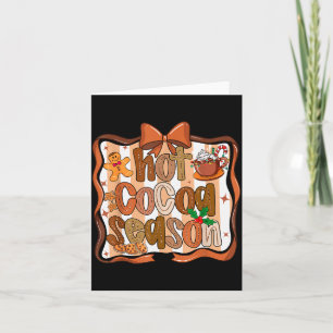 Carte Chocolat Chaud Saison Pain d'Épice Noël Ruban Coqu