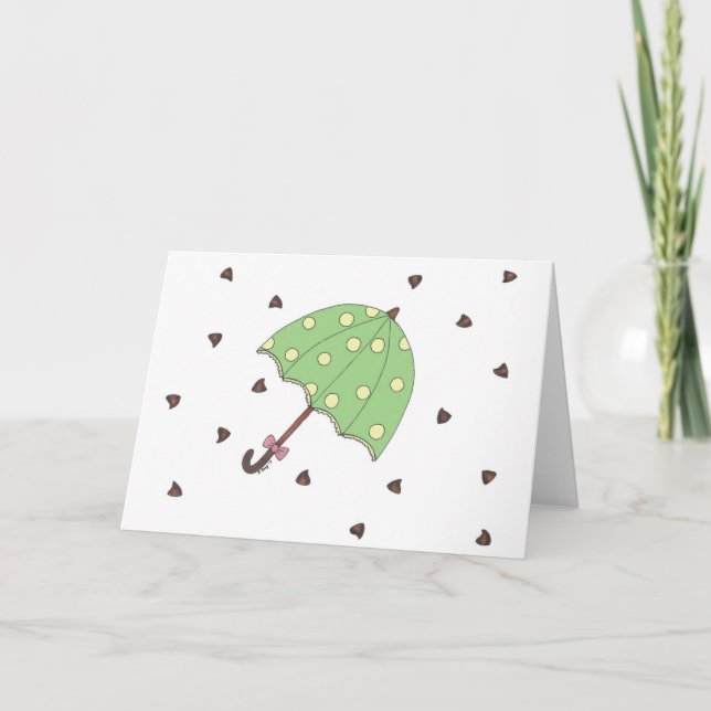 Carte Chocolat Douches Candy Raindrops Parasol Parapluie (Devant)