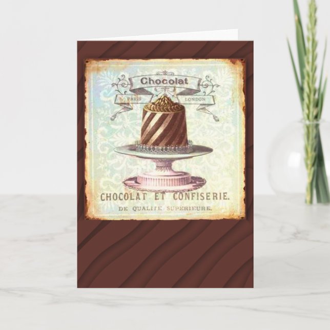 Carte Chocolat et Confiserie Vintage Label (Devant)