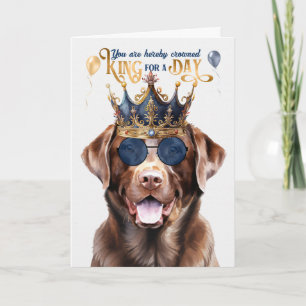 Carte Chocolat Lab Chien King pour une journée d'anniver