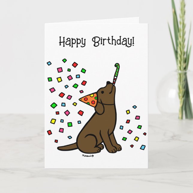 Carte Chocolat Labrador Confetti fête d'anniversaire (Devant)