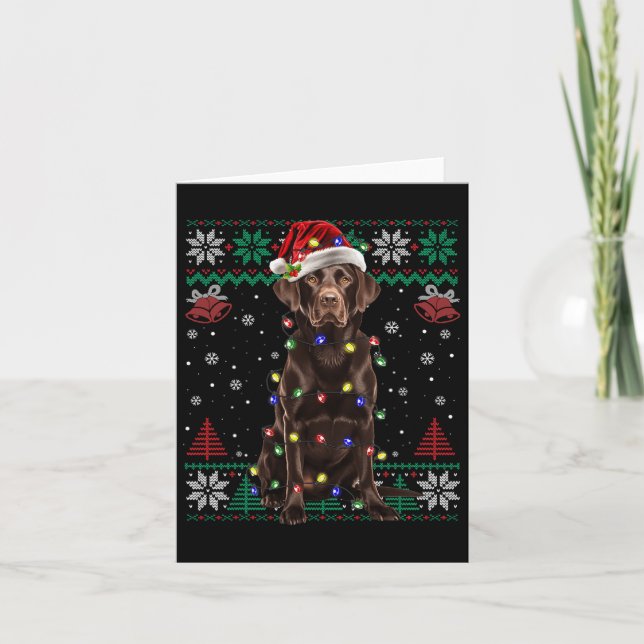 Carte Chocolat Labrador Noël Père Noël laide Sweat Do (Devant)