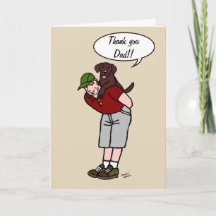 Carte Chocolat Labrador Papa en Fête des pères rouge