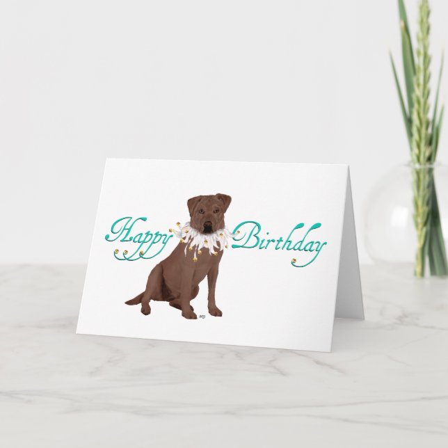 Carte Chocolat Labrador Retriever Anniversaire (Devant)