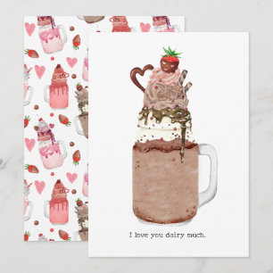 Carte Chocolat Saint-Valentin Milkshake Je T'Aime Jeu de