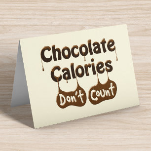 Carte Chocolate Calories Don't Count Funny Birthday Card