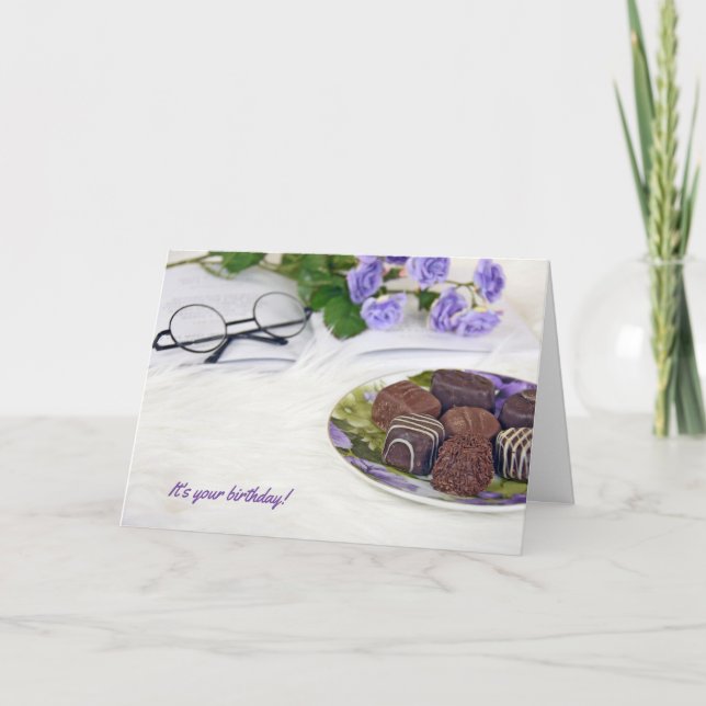 Carte chocolate candy on fur (Devant)