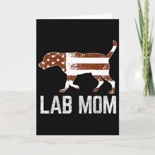 Carte Chocolate Lab Maman Vintage Patriotique Labrador A