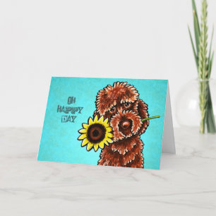 Carte Chocolate Labraoodle Happy Sunflower Day Custom