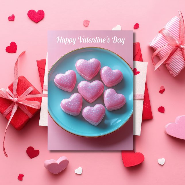 Carte Chocolats en forme de coeur Salutation Valentine (Créateur téléchargé)