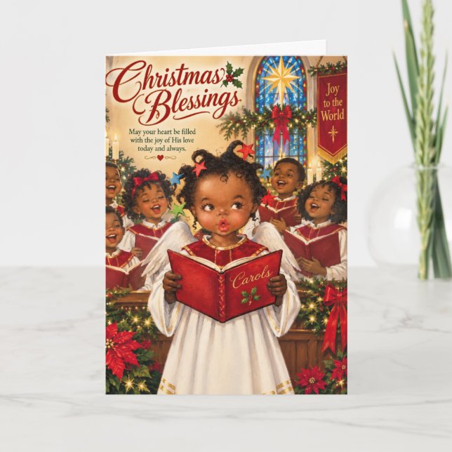 Carte Chœur d'enfants de Noël afro-américain (Devant)