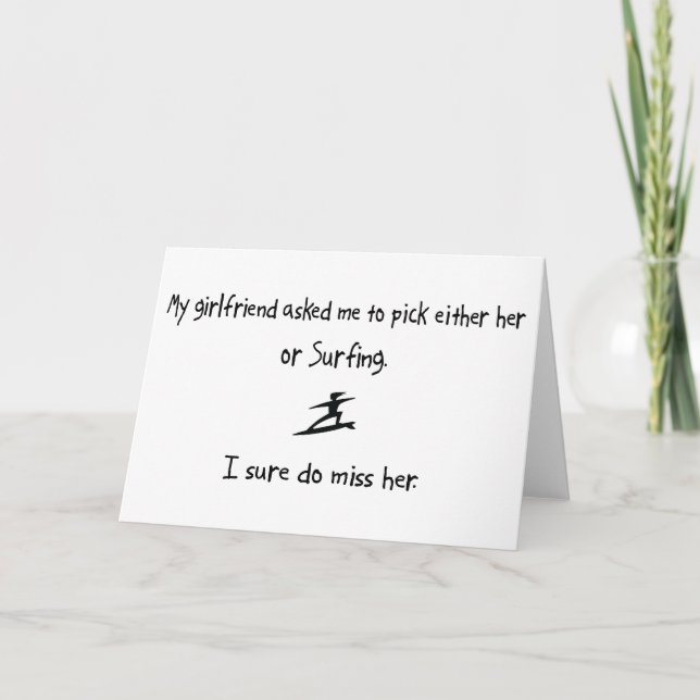 Carte Choisir une amie ou surf (Devant)