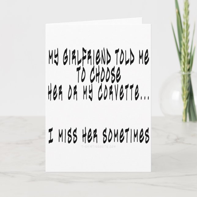 Carte Choisir une amie ou une corvette (Devant)