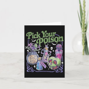 Carte Choisis ton poison, Vintage princesse Halloween