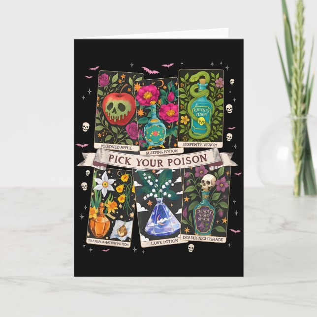 Carte Choisissez Vos Poisons Drôle Buvez-Moi Potions Joy (Devant)