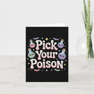 Carte Choisissez votre poison Bouteilles de potion gothi