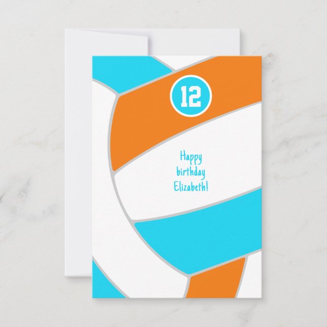 Carte choose ANY colors volleyball birthday or congrats (Devant)