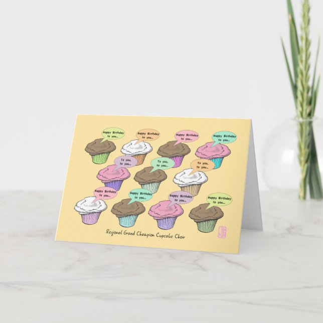 Carte Chorale Cupcake sur l'anniversaire du maïs (Devant)