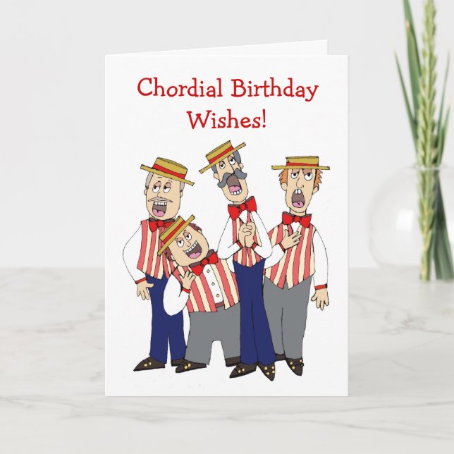 Carte Chordial Anniversaire Quartet de Dessin Homme (Devant)