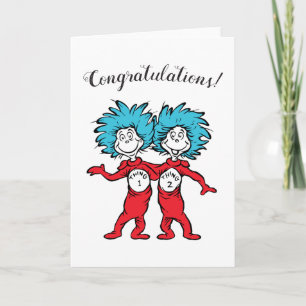 Carte Chose Un Chose Deux   Jumeaux Félicitations Bébé