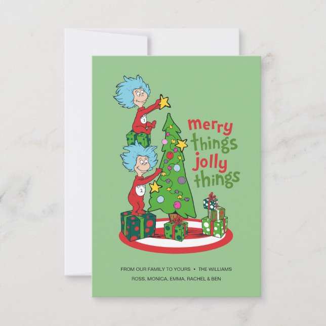 Carte Chose Une Chose Deux Choses Joyeuses Choses Jolies (Devant)