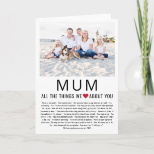 Carte Choses de Maman que Nous Aimons pour la Fête des M