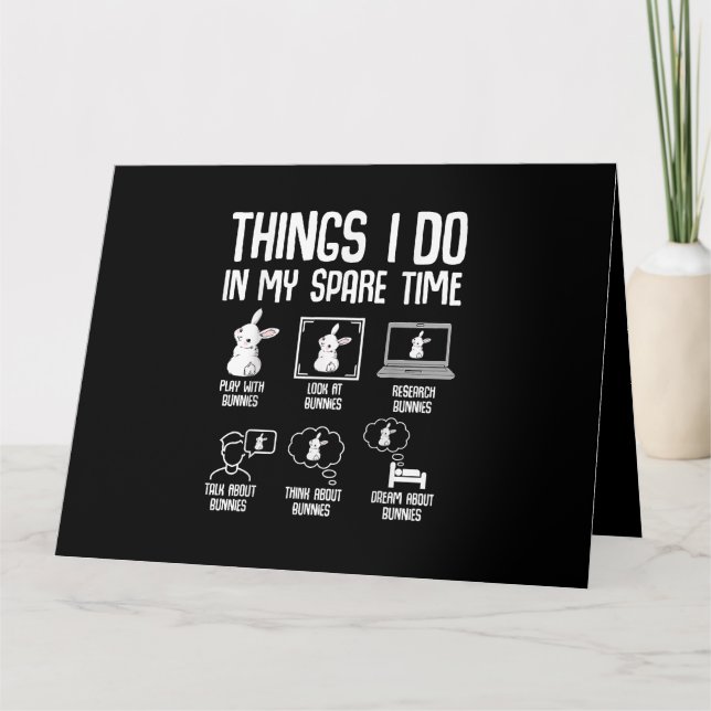 Carte Choses que je fais dans mon temps libre Lapin de g (Devant)