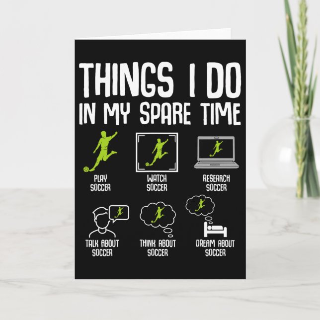 Carte Choses que je fais dans mon temps libre Soccer Gar (Devant)
