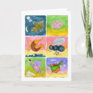 Carte Choses qui volent :  Salutations générales