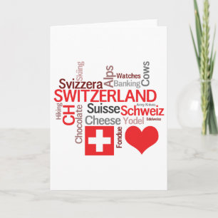 Carte Choses suisses préférées - amour Suisse d'I