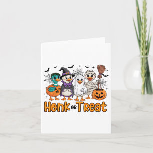 Carte Chou Ou Traiter L'Oie Drôle Costume Halloween Éffr
