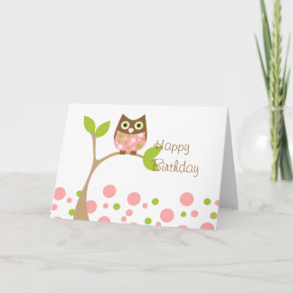 Carte Chouette-bébé rose
