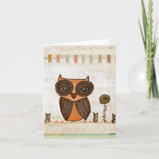 Carte Chouette Brown Médias mixtes Art rustique