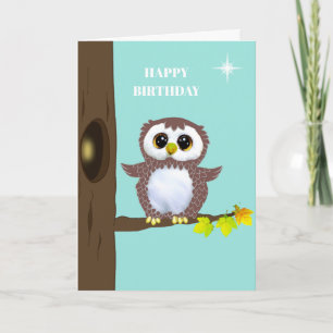 Carte Chouette Brown mignonne et souhaits d'anniversaire