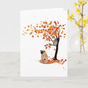Carte Chouette carlin Et Arbre Automne Propriétaire Carl