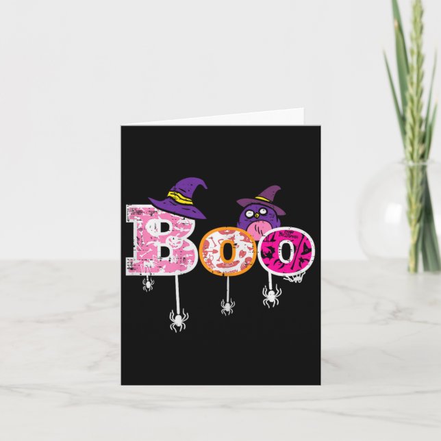 Carte Chouette d'araignée rose effrayant Costume d'Hallo (Devant)