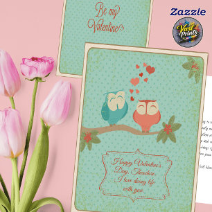 Carte Chouette drôle vintage mari jour de la Saint-Valen