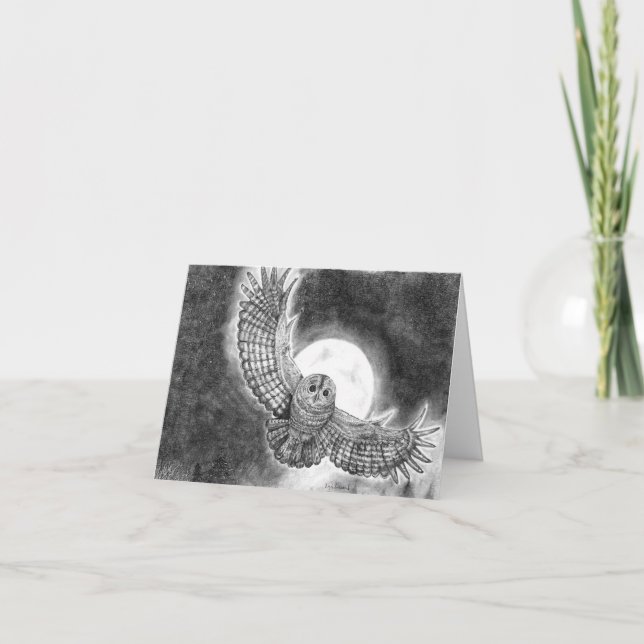 Carte Chouette en vol (Devant)