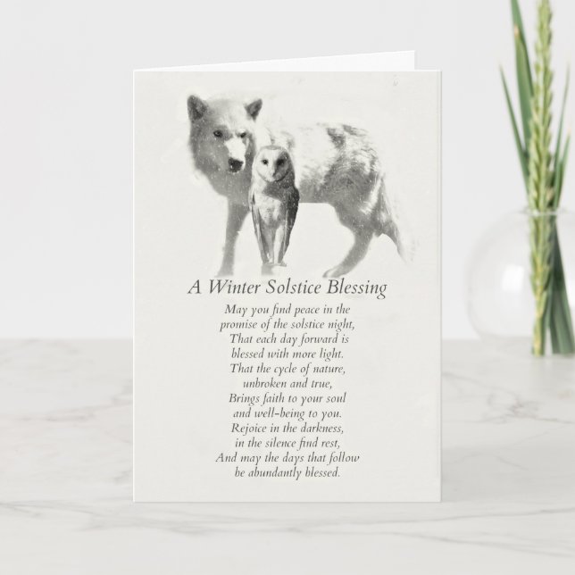 Carte Chouette et loup dans les Bénédictions solstices h (Devant)