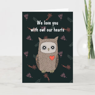 Carte Chouette Je t'aime, Kawaii Owl Custom Valentine 
