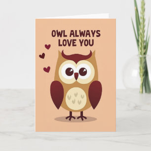 Carte Chouette Mignonne T'Aime Toujours
