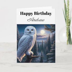 Carte Chouette Neige Personnalisée Joyeux Anniversaire