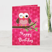 Carte Joyeux Anniversaire A La Chouette Zazzle Fr