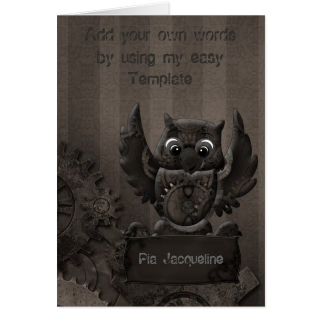 Carte Chouette Steampunk (Devant)